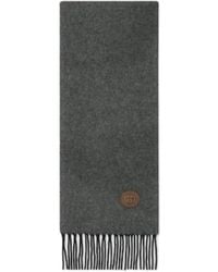 Gucci - Logo Patch Fringed Scarf - Lyst