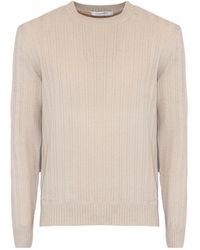 Cruciani - Ribbed Crew Neck Knitted Sweater - Lyst