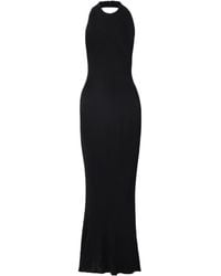 Nili Lotan - Gertrude Ribbed-Knit Halterneck Maxi Dress - Lyst
