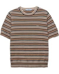 Prada - Short-Sleeved Striped Jersey T-Shirt - Lyst