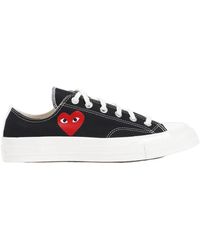 COMME DES GARÇONS PLAY - Comme Des Garcons Play Round Toe Lace-Up Sneakers - Lyst