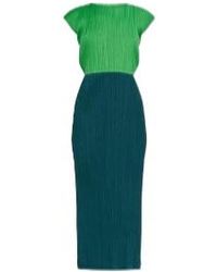 Pleats Please Issey Miyake - Swing Colour-Block Midi Dress - Lyst