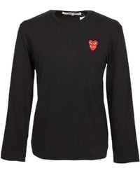 COMME DES GARÇONS PLAY - Comme Des Garçons Play Double Heart Patch Crewneck T-Shirt - Lyst