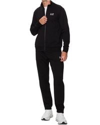EA7 - Zip-Up High Neck Sweatshirt - Lyst