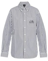 Marc Jacobs - The Striped Logo Embroidered Shirt - Lyst