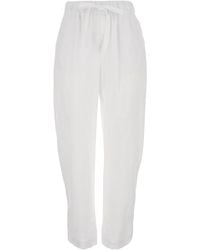Semicouture - Semi Couture Elasticated Waist Linen Pants - Lyst