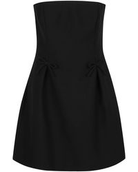 Valentino - Bow Detailed Straight Hem Strapless Dress - Lyst