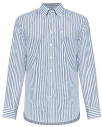 Etro - Pegaso Embroidered Striped Shirt - Lyst