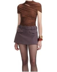 Self-Portrait - Embellished Mesh Cut-Out Top - Lyst