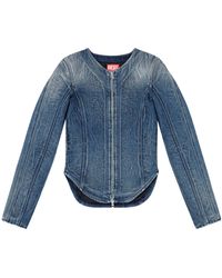 DIESEL - Zip-Up Denim Jacket - Lyst