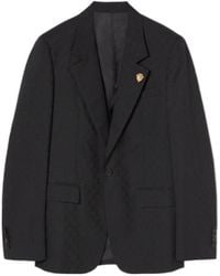 Gucci - Single-Breasted Gg Wool Jacket - Lyst