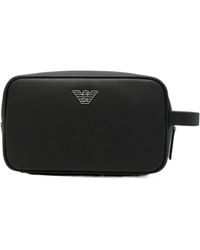 Emporio Armani - Logo-Plaque Zipped Wash Bag - Lyst