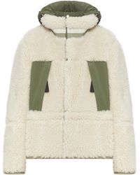 Sacai - Long Sleeved Hooded Shearling Jacket - Lyst