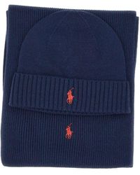 Ralph Lauren - Polo Pony-Motif Scarf And Beanie Set - Lyst