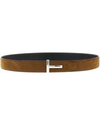 Tom Ford - T-Logo Plaque Reversible Buckle Belt - Lyst