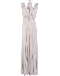 Elisabetta Franchi - Belted Lurex Maxi Dress - Lyst
