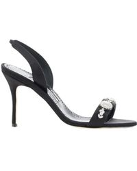 Manolo Blahnik - Round Toe High Heel Sandals - Lyst