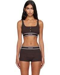 Versace - Logo-Embroidered Bra - Lyst