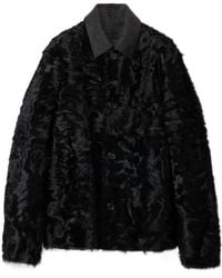 Miu Miu - Reversible Single-Breasted Wool And Chekiang Fur Coat - Lyst