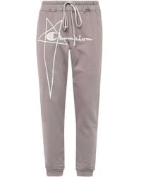 Rick Owens - X Champion Logo-Embroidered Drawstring Track Pants - Lyst