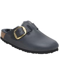 Birkenstock - Boston Big Buckle Shearling Slides - Lyst