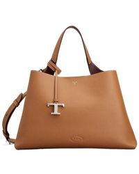 Tod's - Logo Embossed Top Handle Bag - Lyst