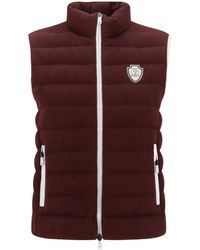 Brunello Cucinelli - Logo Patch High Neck Gilet - Lyst
