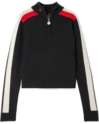 Perfect Moment - La Tour Intarsia Merino Wool Half-Zip Sweater - Lyst