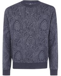 Etro - Paisley Printed Crewneck Knitted Jumper - Lyst