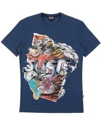 Just Cavalli - Round Collar Logo T-Shirt - Lyst