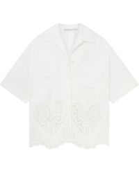 Stella McCartney - Lace Embroidered Short-Sleeved Shirt - Lyst