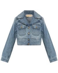 MICHAEL Michael Kors - Button Cropped Jacket - Lyst