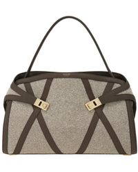 Ferragamo - Hug Soft Shoulder Bag With Leather Trims - Lyst