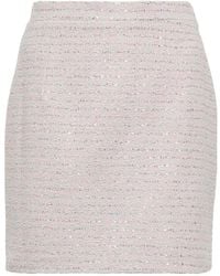 Alessandra Rich - Embellished Tweed Miniskirt - Lyst
