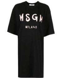 MSGM - Logo-Print T-Shirt Dress - Lyst
