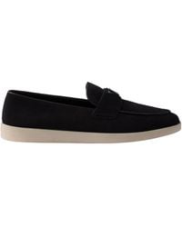 Prada - Almond Toe Slip-On Loafers - Lyst