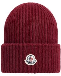 Moncler - Logo Patch Ribbed Beanie - Lyst