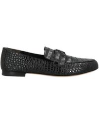 Tory Burch - Round Toe Crocodile Pattern Loafers - Lyst