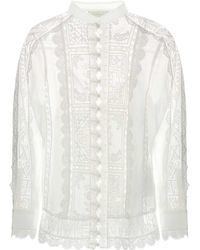 Zimmermann - Aster Embroidered Laced Top - Lyst