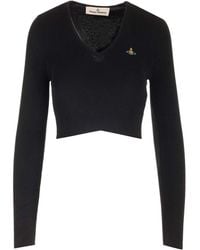 Vivienne Westwood - Bea Cropped V-Neck Jumper - Lyst