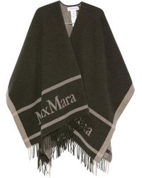 Max Mara - Fringed Logo Jacquard Shawl - Lyst