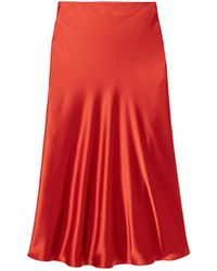 Galvan London - Valletta Draped Satin Midi Skirt - Lyst