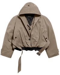 Balenciaga - Flipped Hooded Trench Coat - Lyst