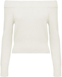 McQueen - Off-Shoulder Long-Sleeved Jumper - Lyst