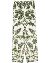 F.R.S For Restless Sleepers - Floral-Print Silk Trousers - Lyst