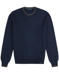 Fay - Contrast Trim Crew Neck Sweater - Lyst