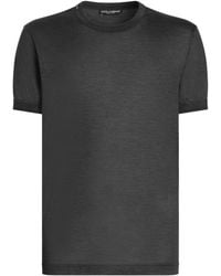 Dolce & Gabbana - Silk Crew-Neck T-Shirt - Lyst