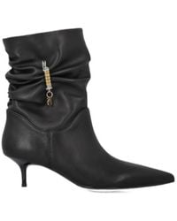 Pinko - Ruched Pointed Toe Ankle Boots - Lyst