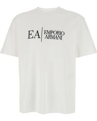 Emporio Armani - Crew-Neck Logo-Embroidery T-Shirt - Lyst