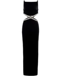 Self-Portrait - Cutout Velvet Maxi Dress - Lyst